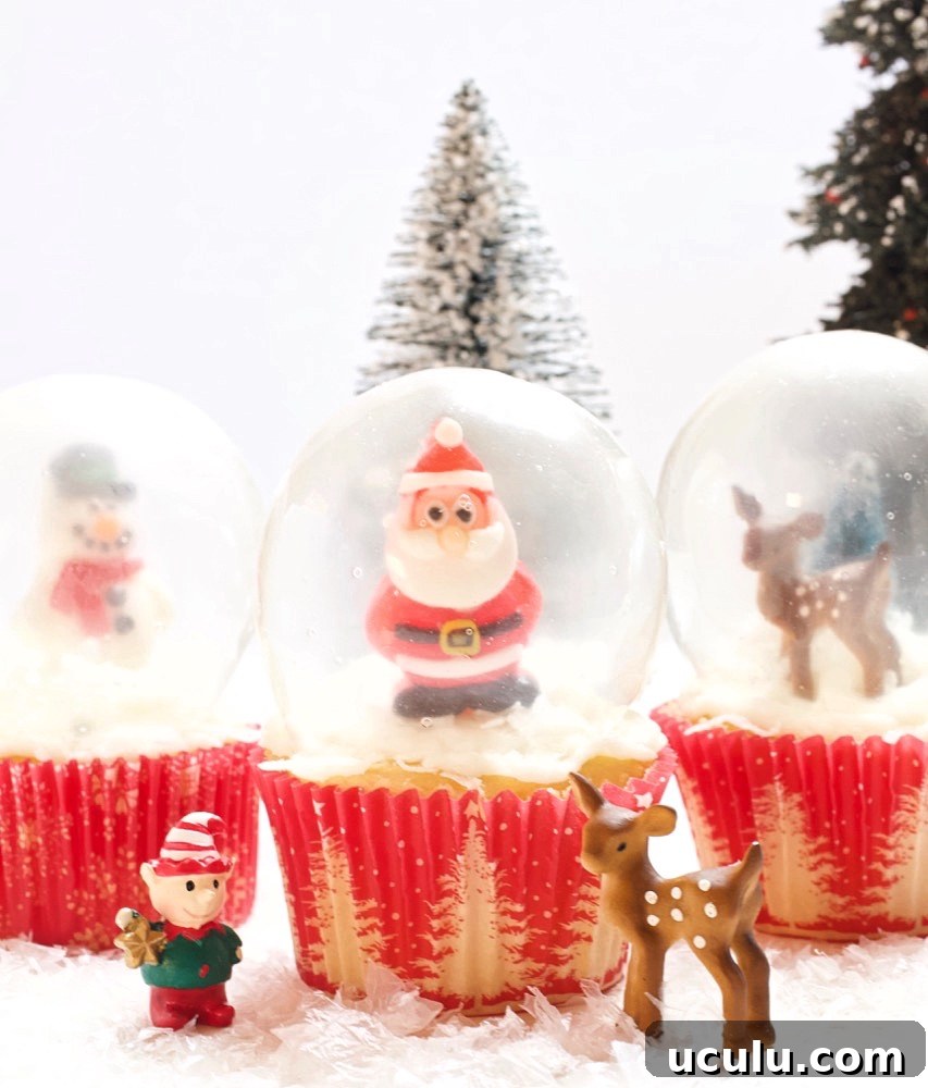 Snow Globe Cupcakes.