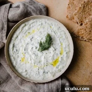 A bowl of tzatziki.