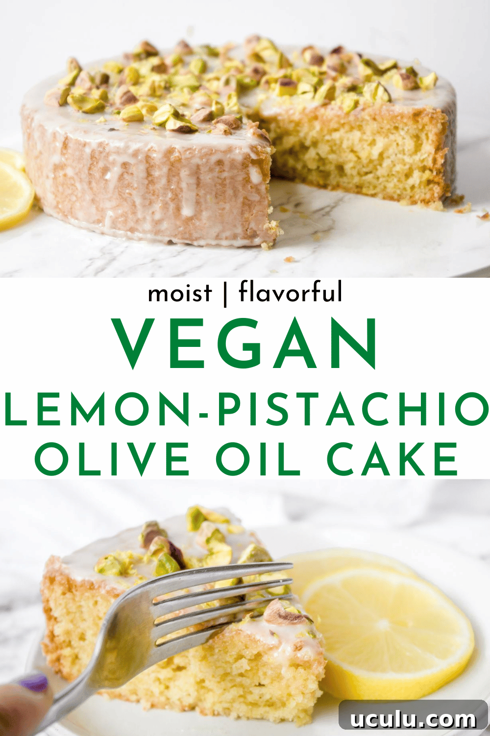 Vegan Lemon Pistachio Olive Oil Cake Recipe | Chenée Today