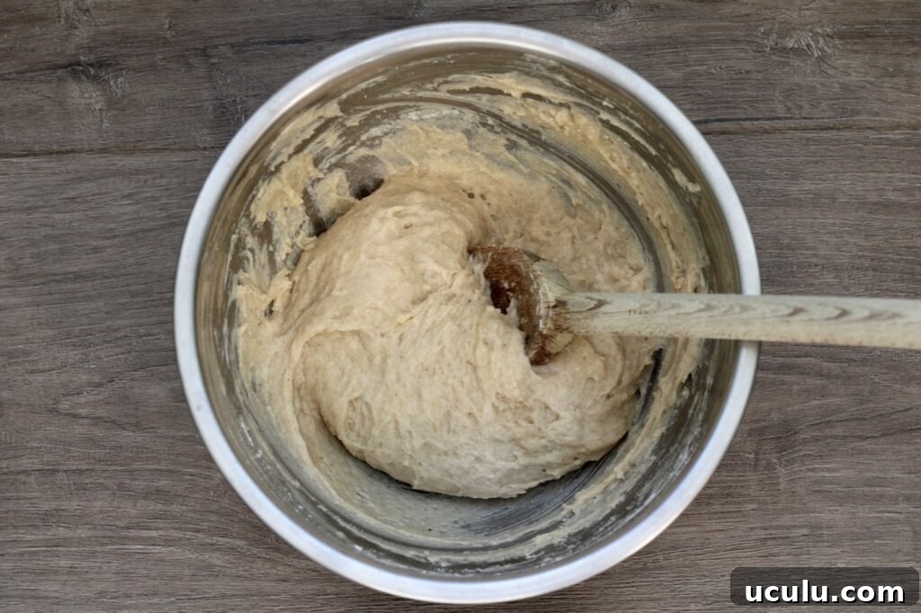 muffin batter mixed