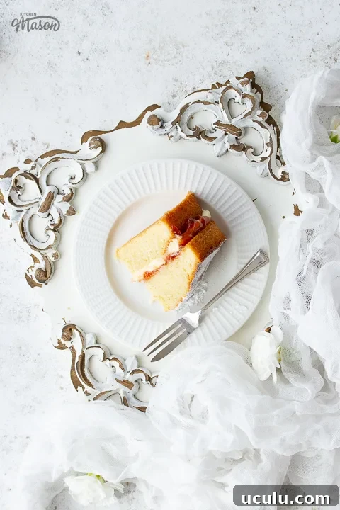 A slice of air fried cake on a plate