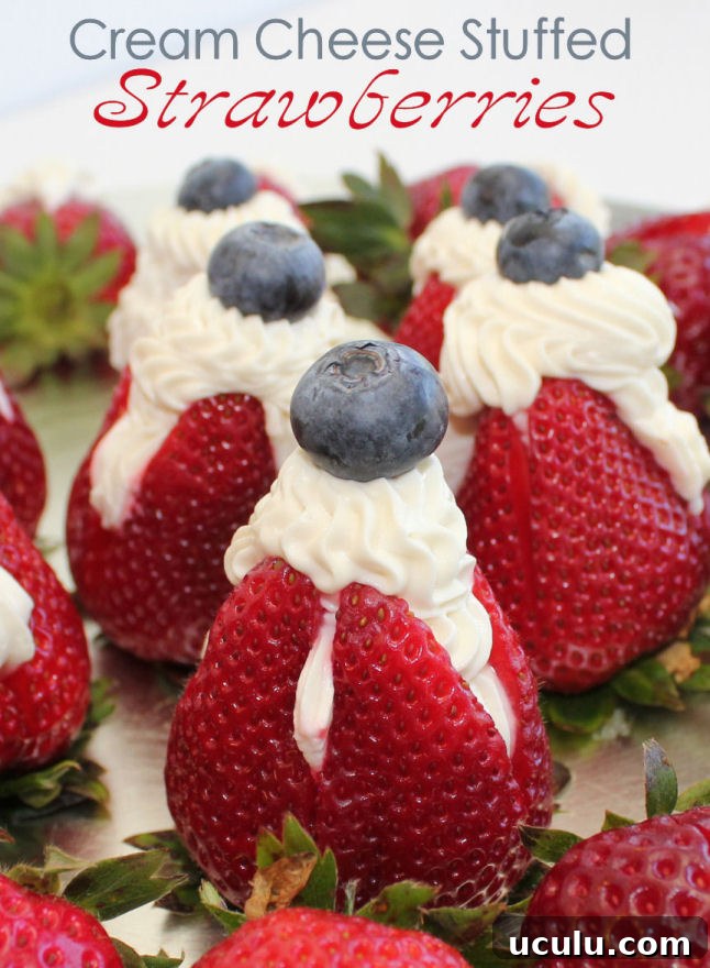 Stuffed strawberries closeup
