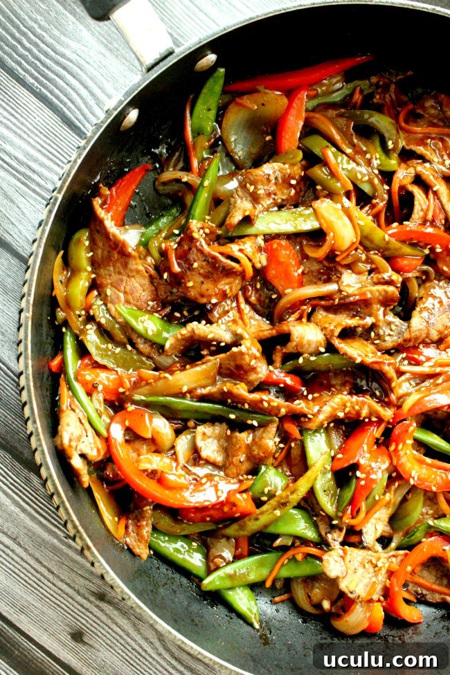 Teriyaki beef stir fry plated