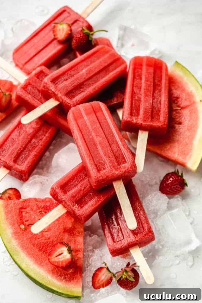 Strawberry Watermelon Popsicles