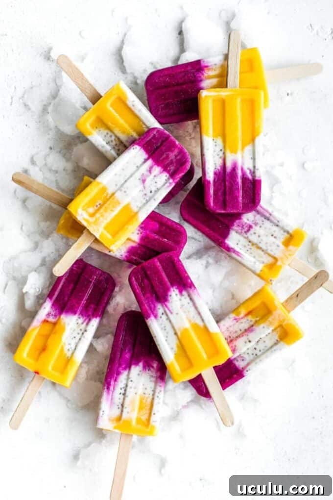 Tropical Coconut Chia Popsicles