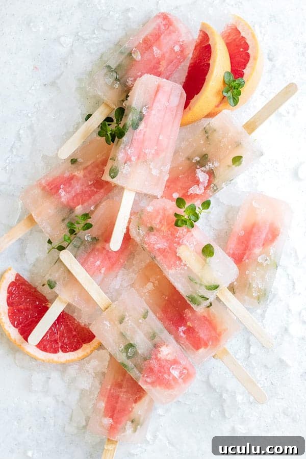 Grapefruit Thyme Popsicles