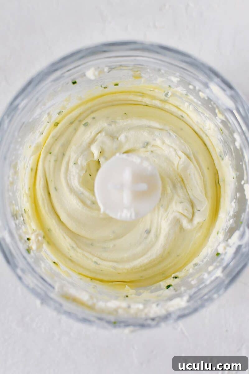 Ingredients whipped together in a mini food processor.