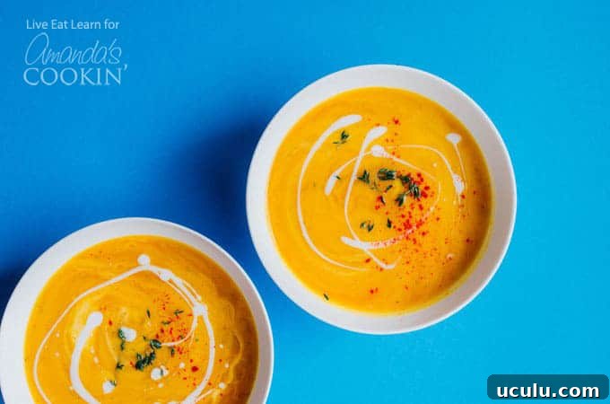 Delicious butternut squash soup in the slow cooker!