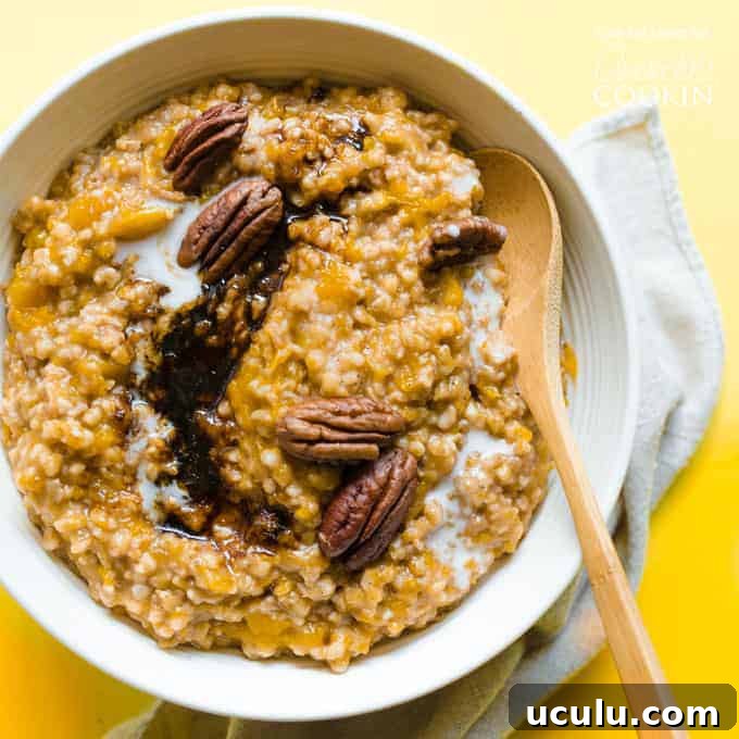 A bowl of Butternut squash oatmeal
