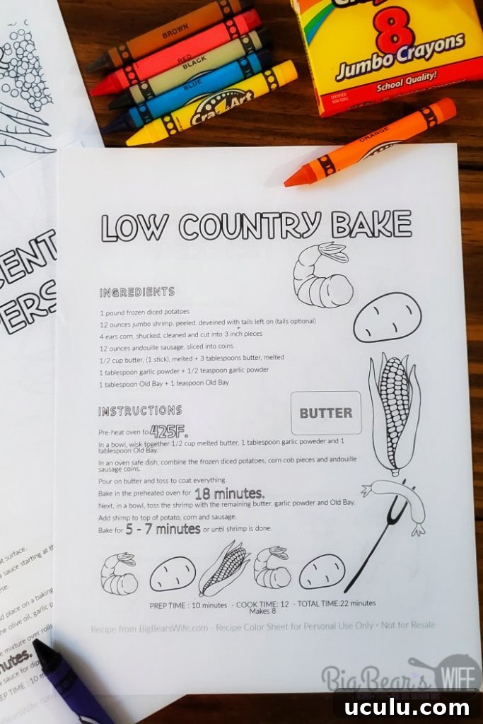 Blank Recipe Coloring Sheets