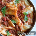 Broken Lasagna Pasta with Meat Sauce