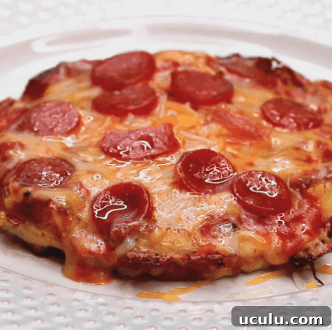 Pizza made from a Keto Chaffle Recipe