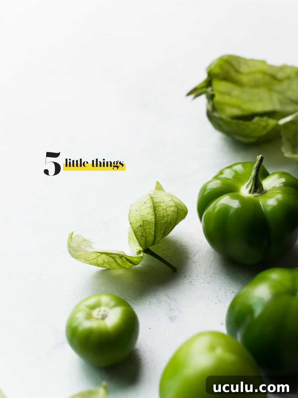 Several green tomatillos on a counter top | Five Little Things I loved the week of October 21, 2016.
