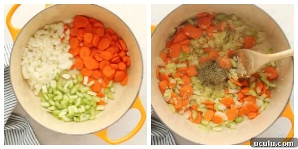 Step 1 of making of lentil soup.