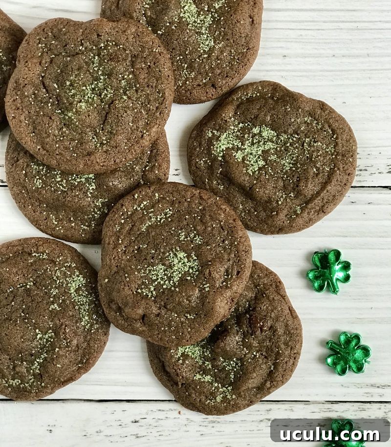 chewy mint chocolate chip cookies