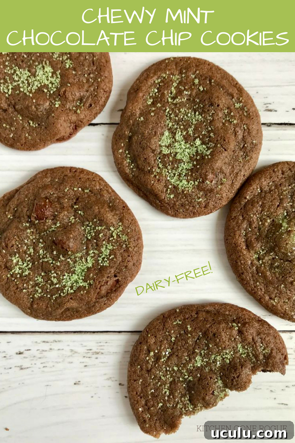 Chewy Mint Chocolate Chip Cookies Dairy Free or Not by Kitchen Gone Rogue