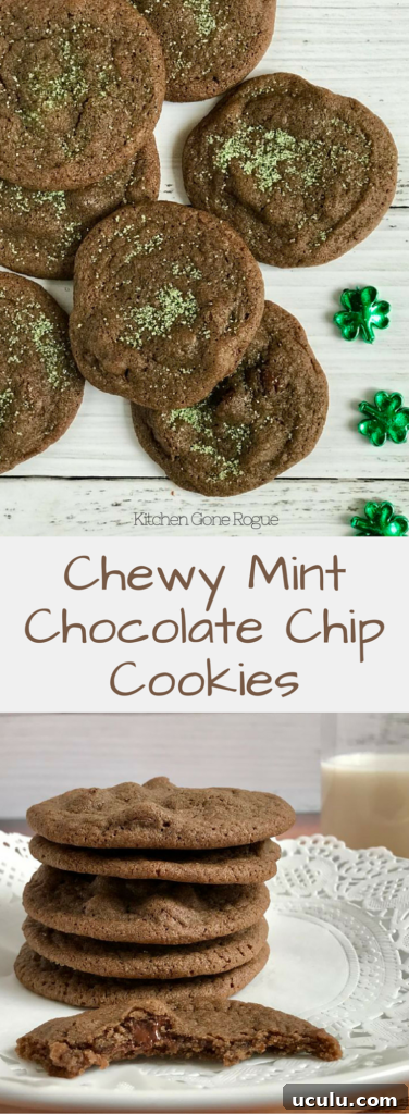 chewy mint chocolate chip cookies