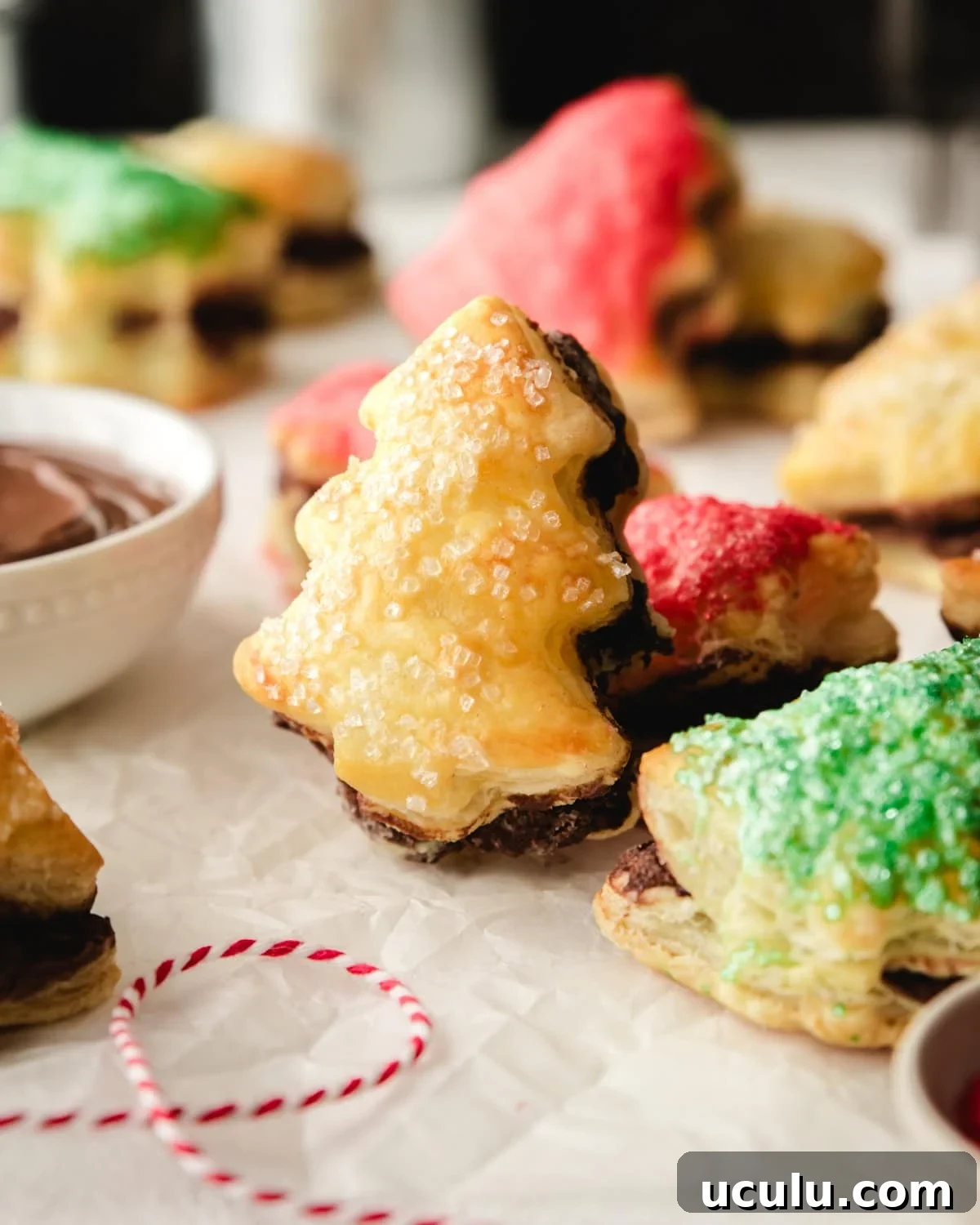 Puff pastry Christmas Tree nutella.