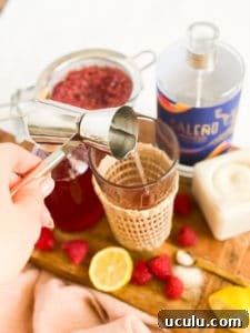 Shot poured into cup
