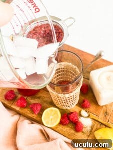 Ice being poured into a cu