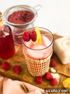 glass of raspberry mocktail