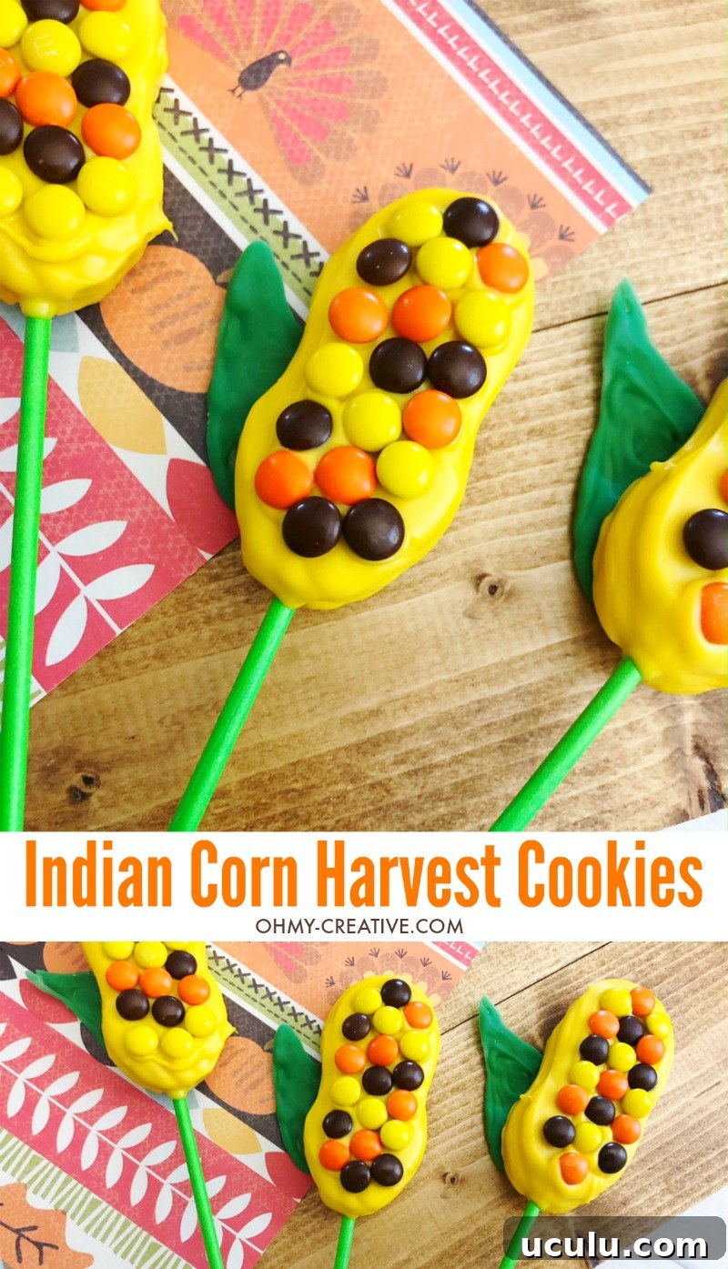 Harvest Indian Corn Cookies are a perfect treat to serve at any fall celebration or Thanksgiving!