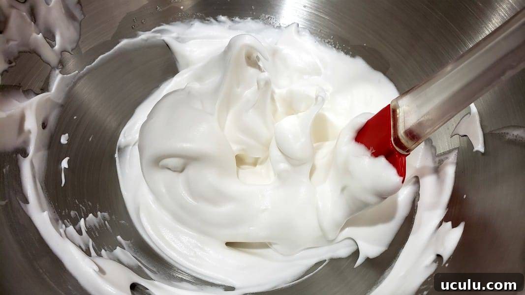 uncooked meringue in a bowl.