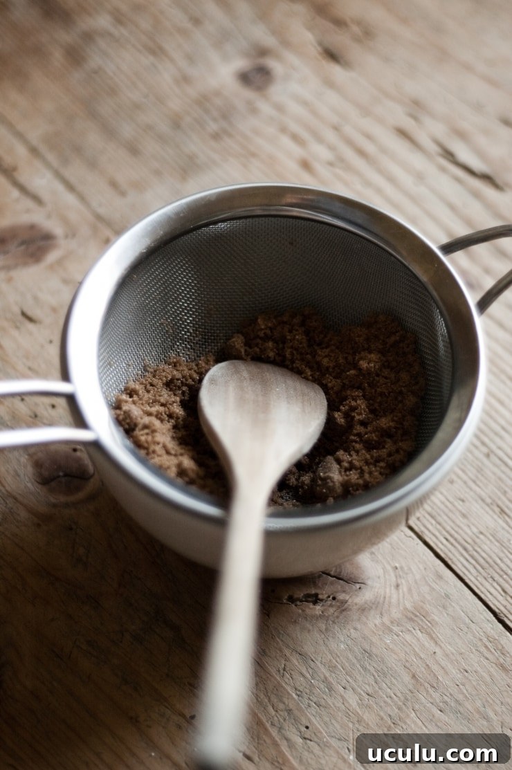 Muscovado Sugar in Sieve