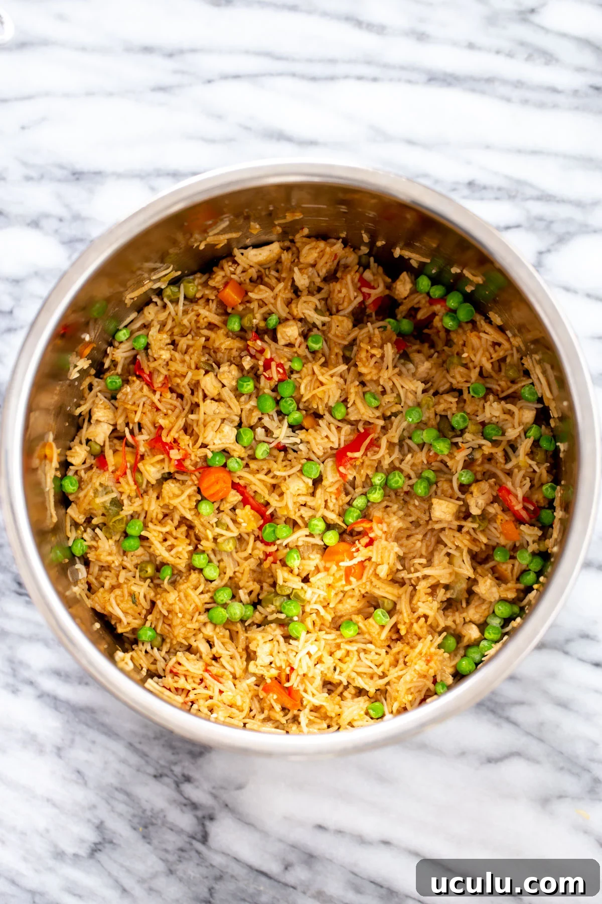 vegan Instant Pot Teriyaki Fried Rice in a pot