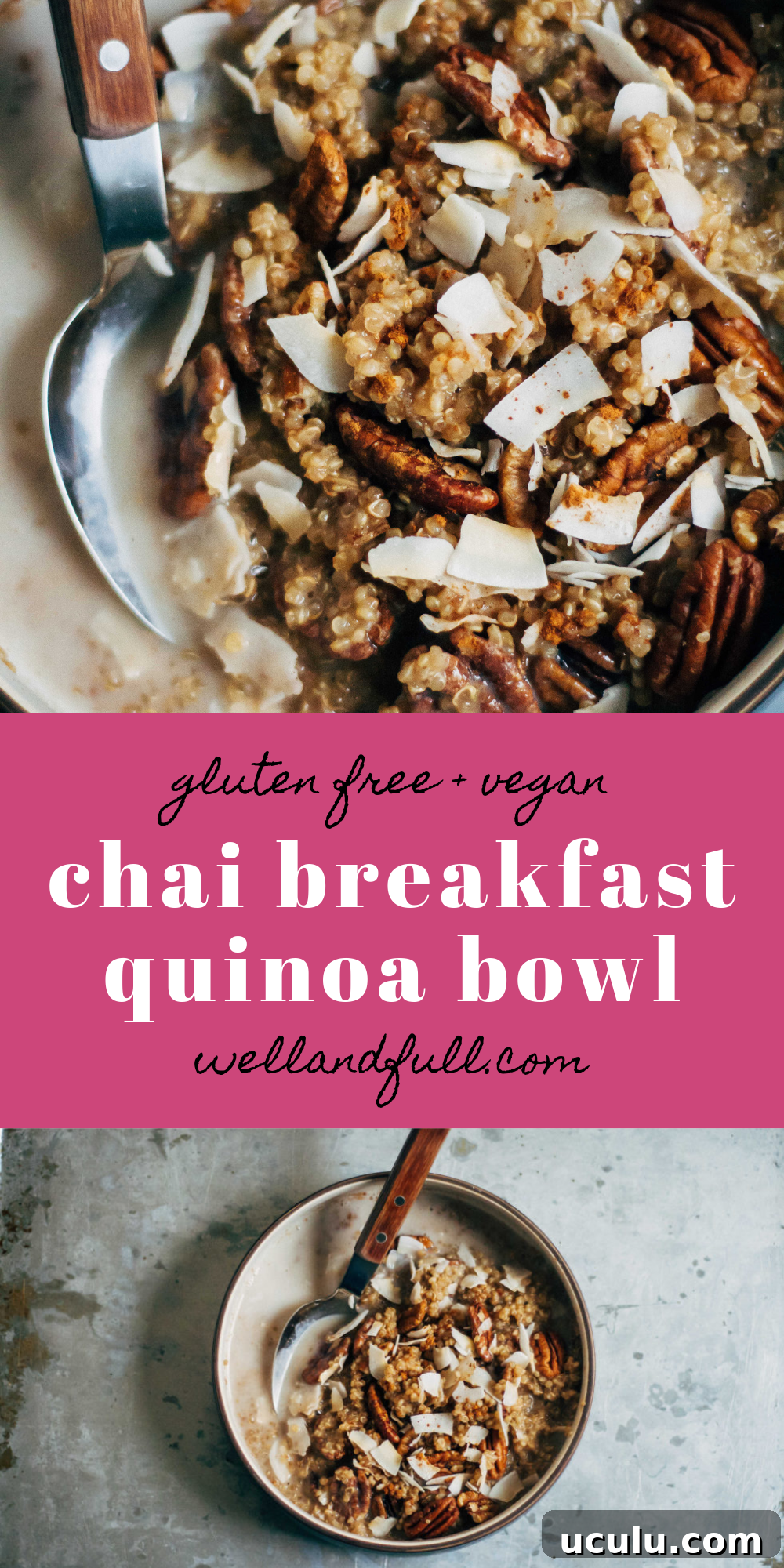 Vegan Chai Breakfast Quinoa | Well and Full | #breakfast #recipe