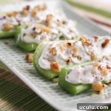 Goat Cheese and Walnut Stuffed Celery