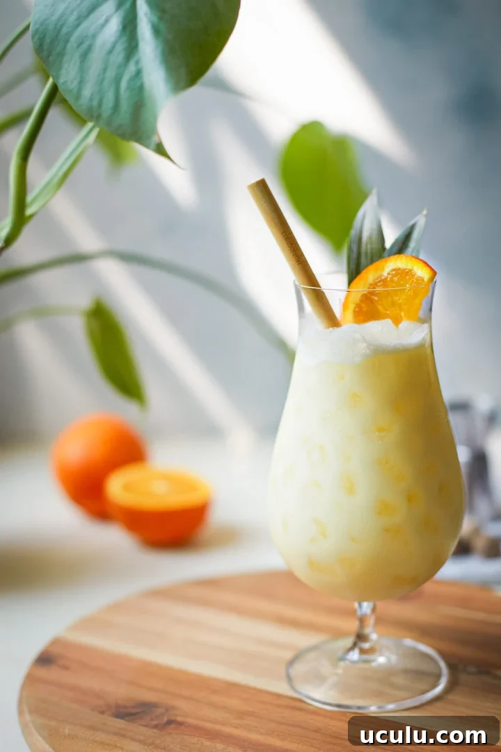 painkiller drink in a cocktail glass