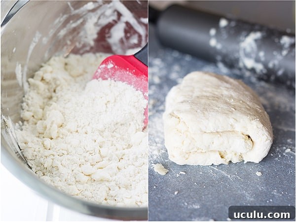 mixing the dough and then folding it up 