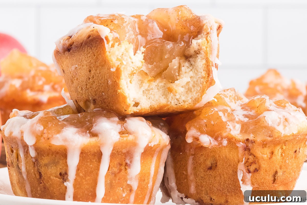 Apple Pie Cups stacked together.