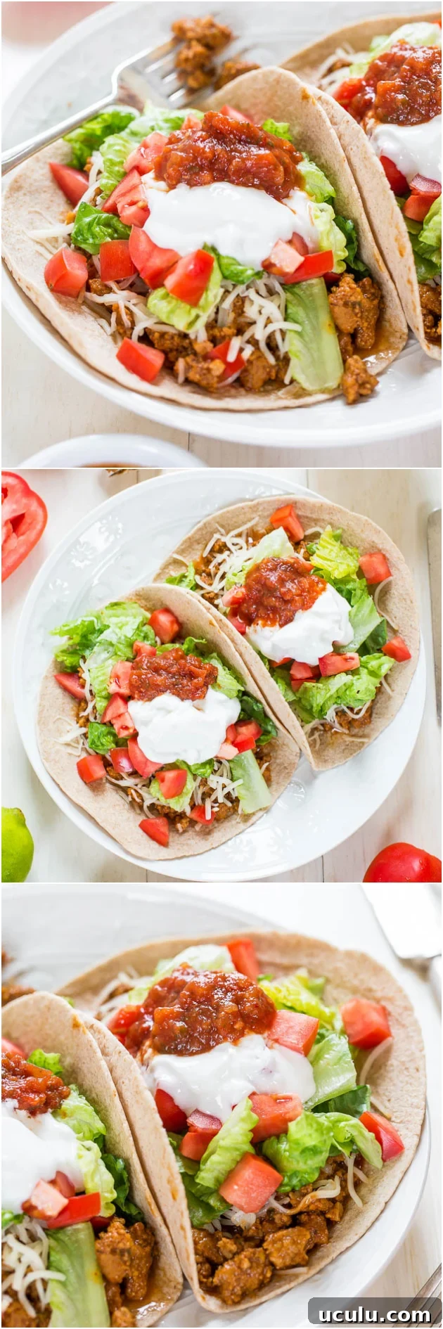 Healthy Beefy Tacos (vegan) - Just like the real thing but a million times healthier! So good, hearty and taste JUST like the real deal!