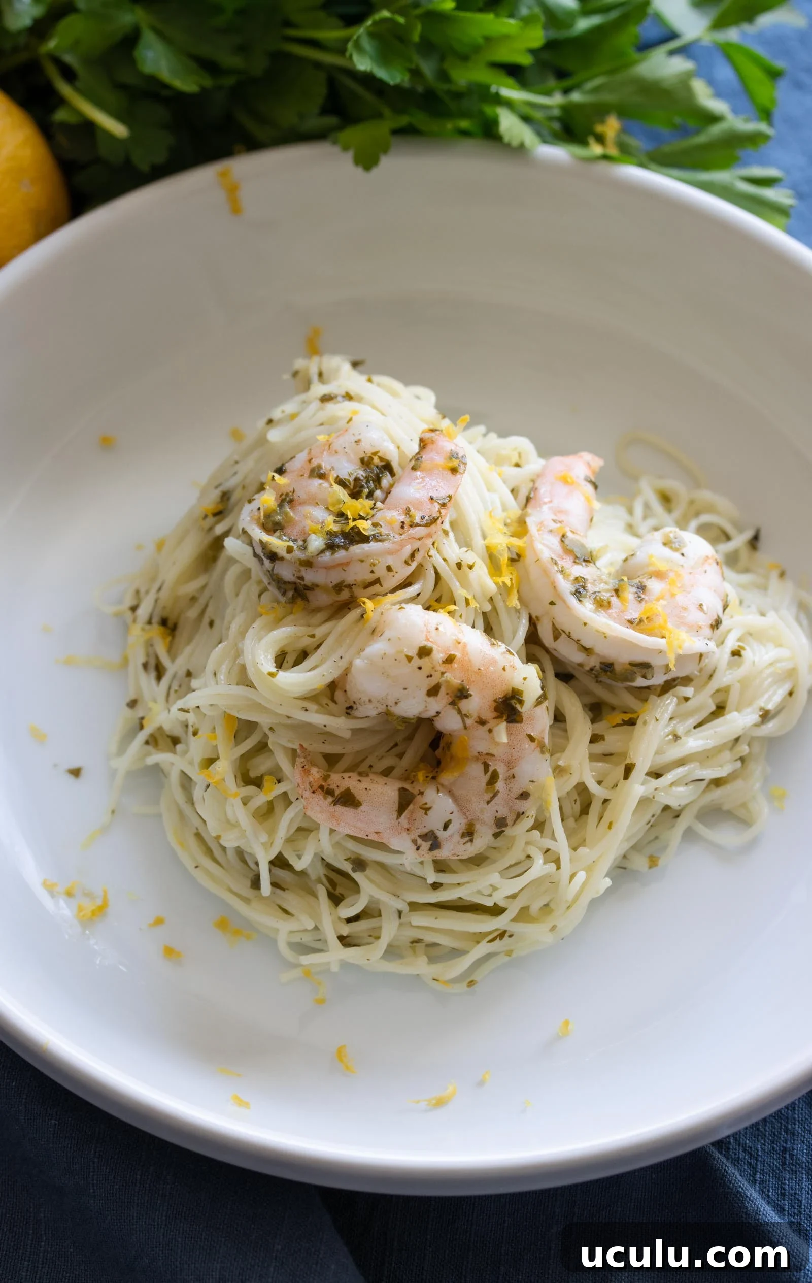 Creamy Lemon Shrimp Scampi Pasta