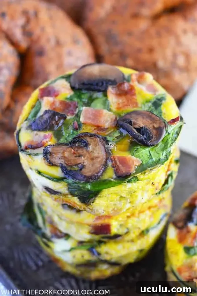 Assembled frittata breakfast sandwich