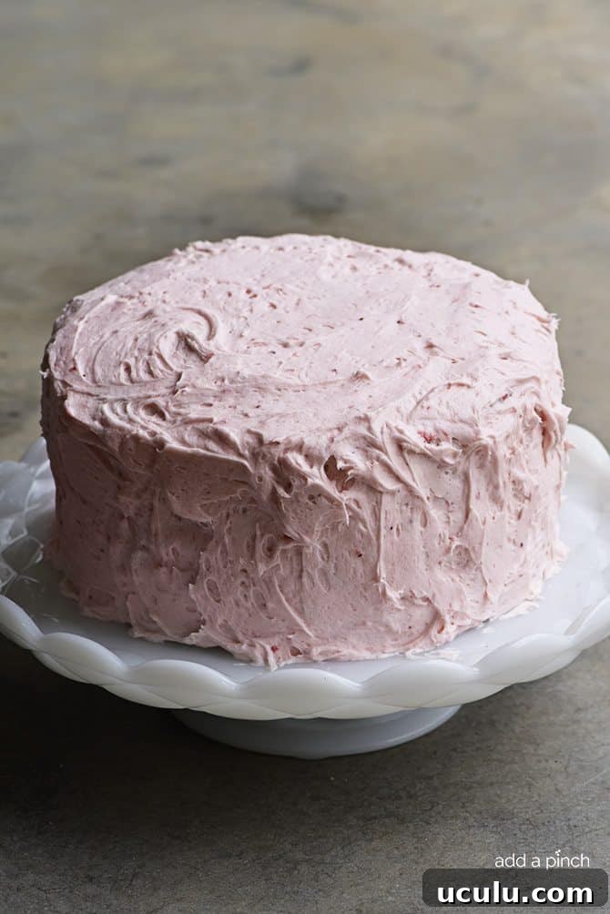 Strawberry Cake Recipe - Strawberry Cake made from scratch! This strawberry cake recipe is perfect for those looking for a homemade fresh strawberry cake.