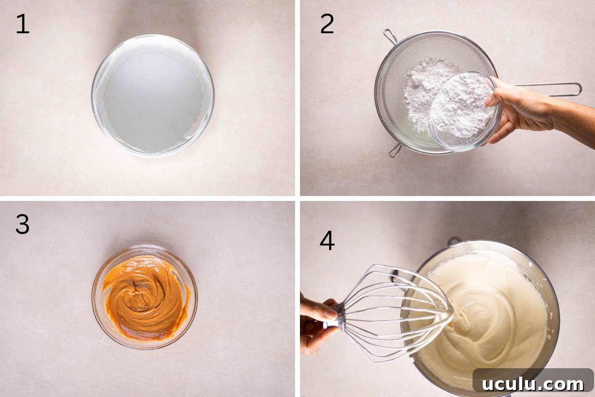 sifting cake flour and whipping eggs with sugar.  