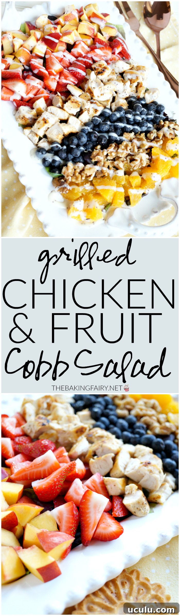 grilled chicken & fruit cobb salad | The Baking Fairy
