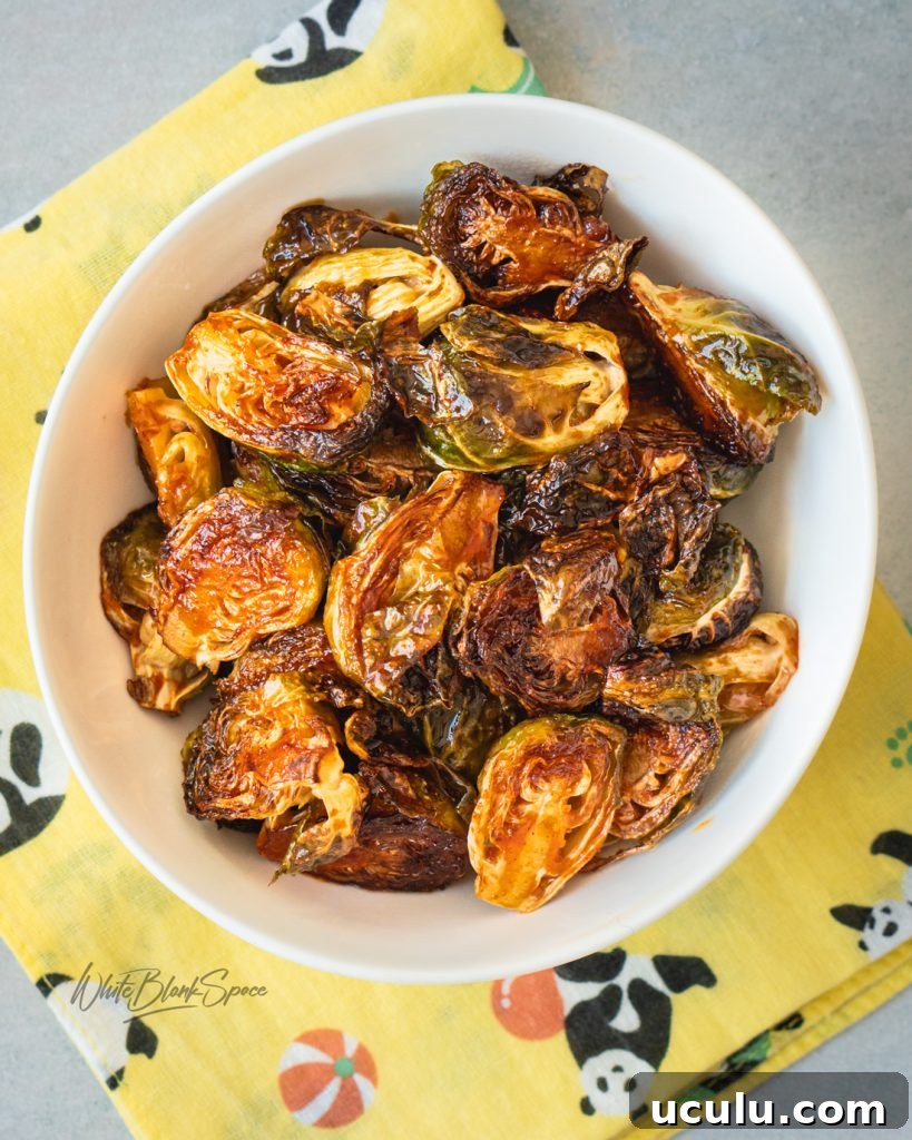 burnt brussels sprouts with spicy sauce