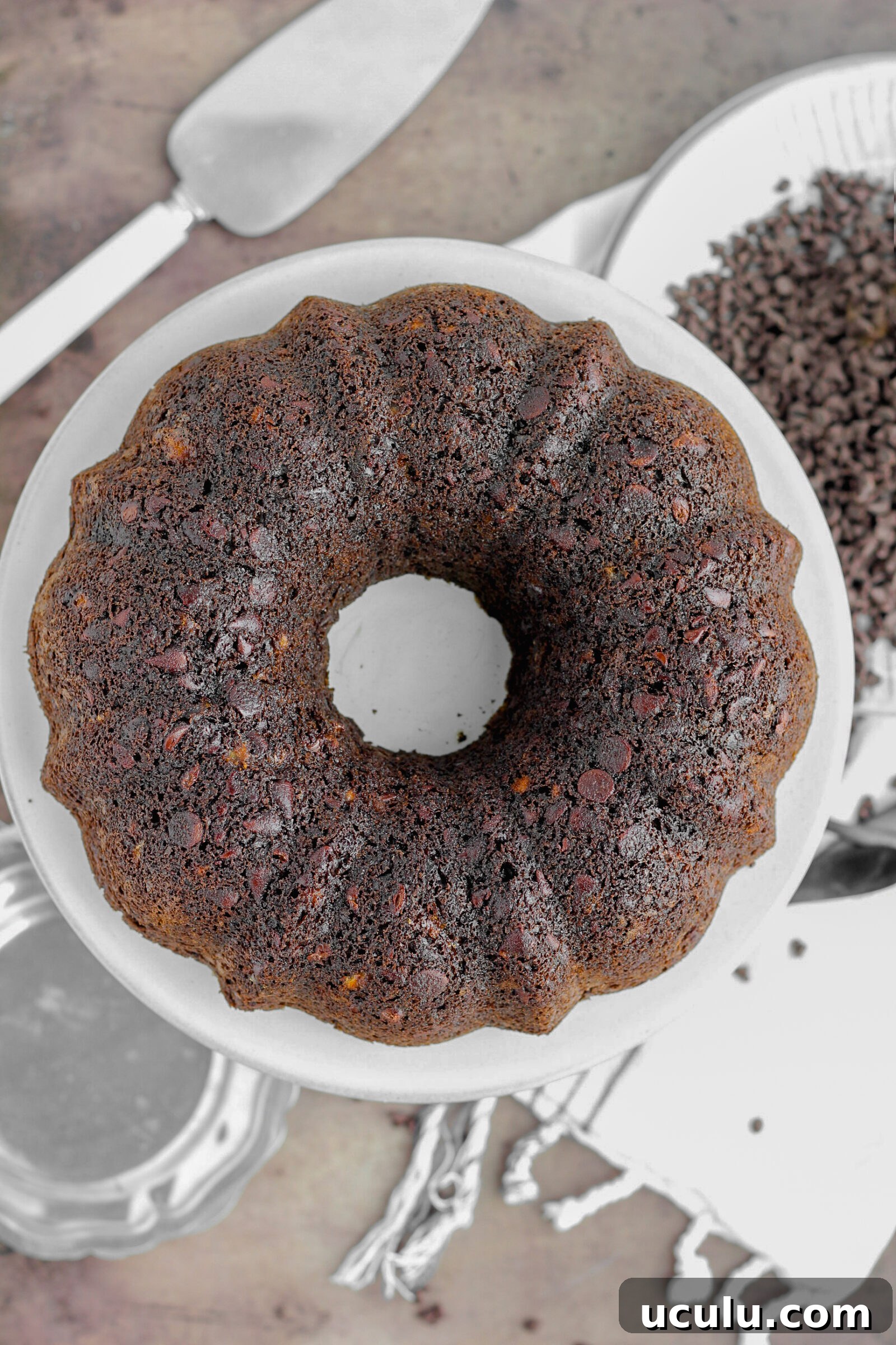 Chocolate banana bundt cake