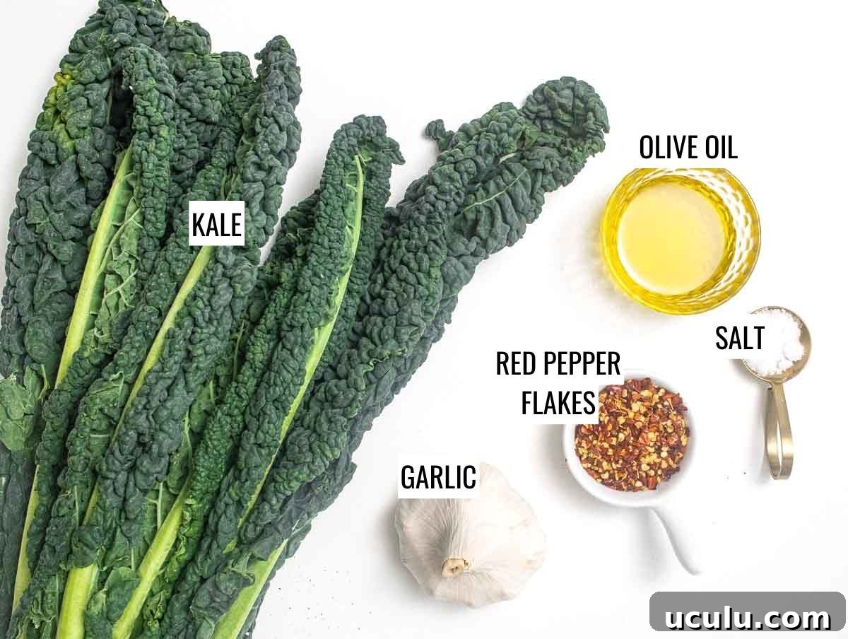 Sauteed kale ingredients