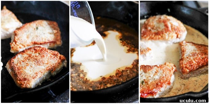 steps how to make pork chops in creamy white wine sauce