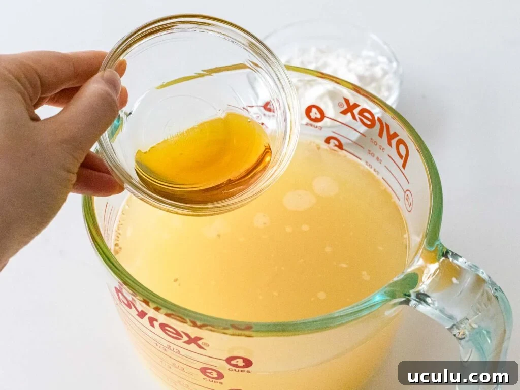 sesame oil added to broth to make a clear stir fry sauce