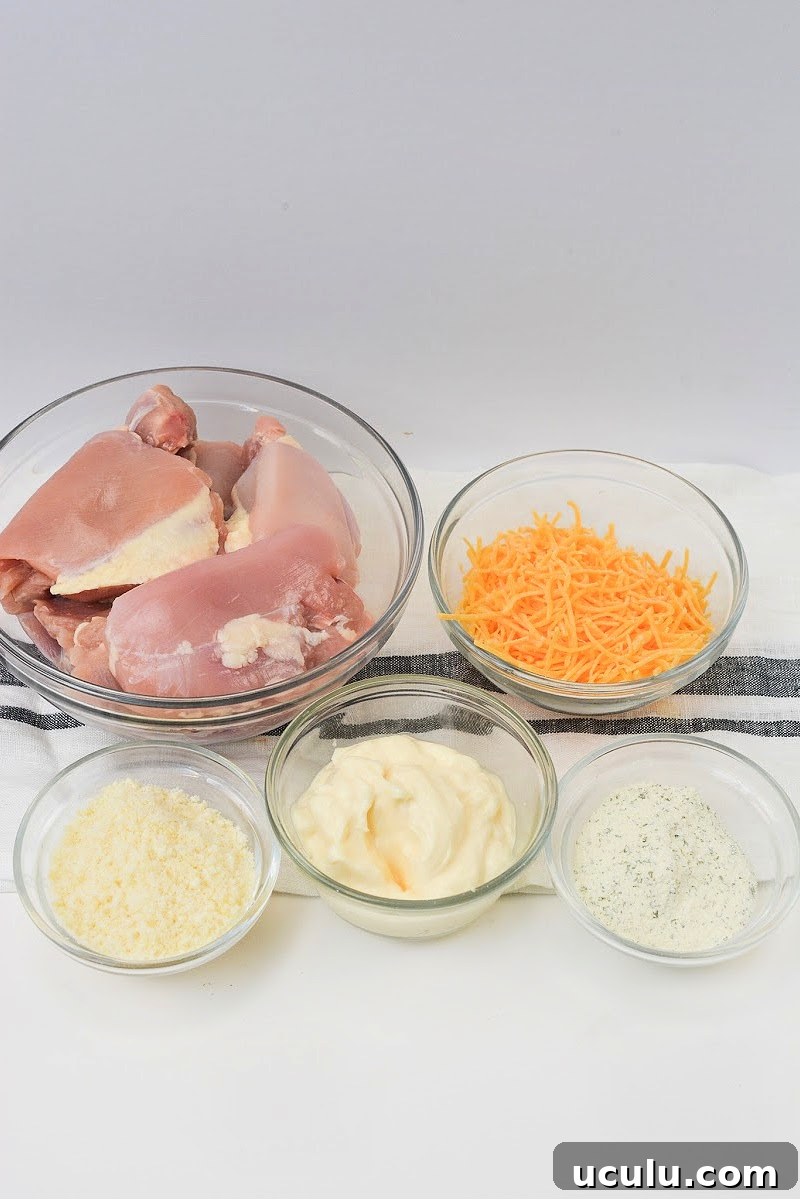Keto Baked Cheesy Ranch Chicken Thighs Ingredients