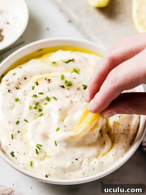 overhead view of Garlic Aioli
