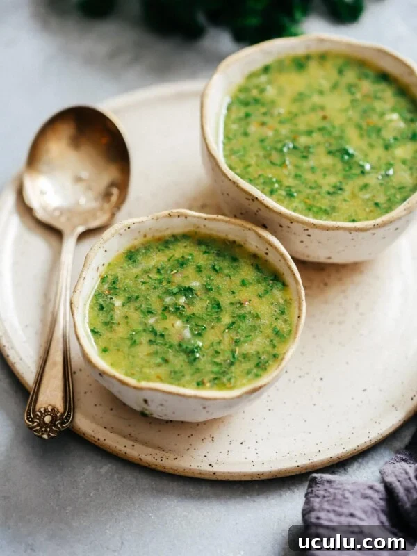 two small dishes of green chimichurri