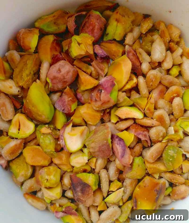 The mixture of nuts and beans for the Farm Salad with Roasted Carrots with Homemade Citrus Dressing
