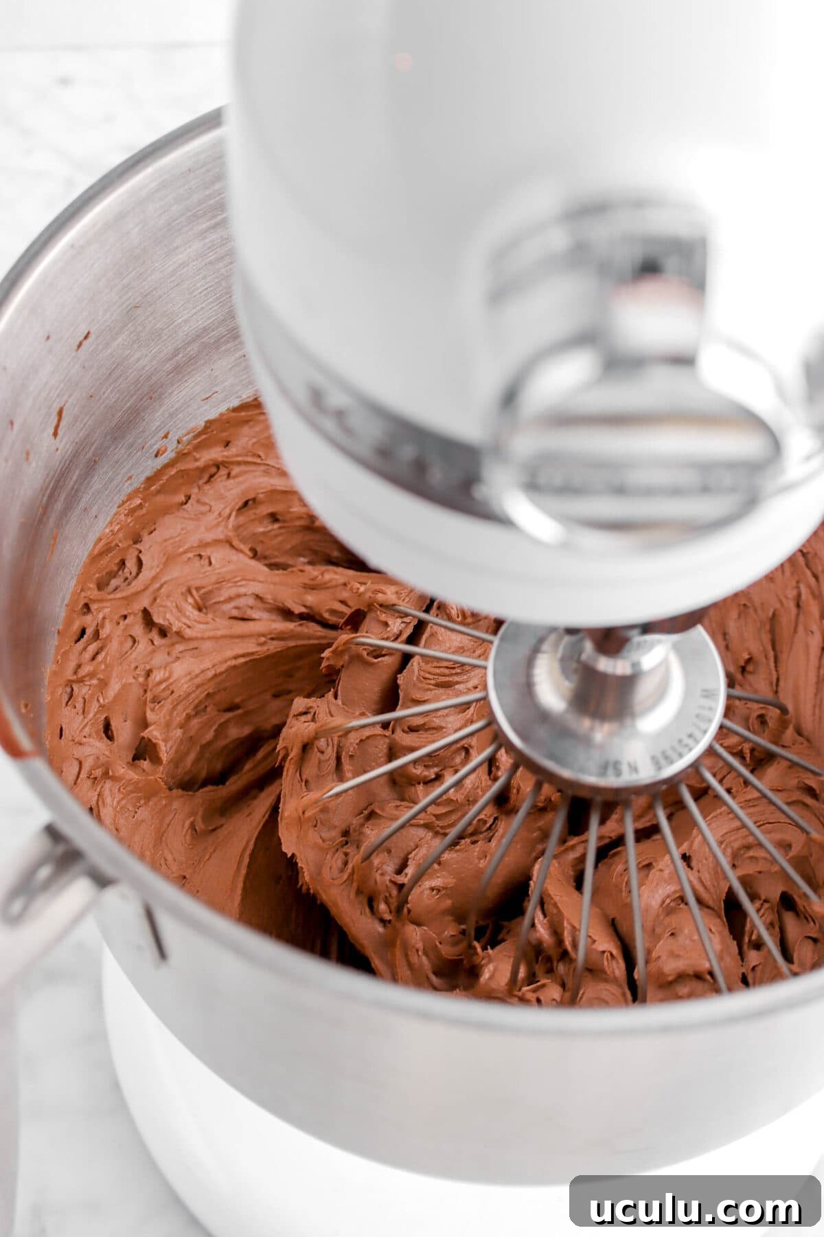whipped ganache in mixer